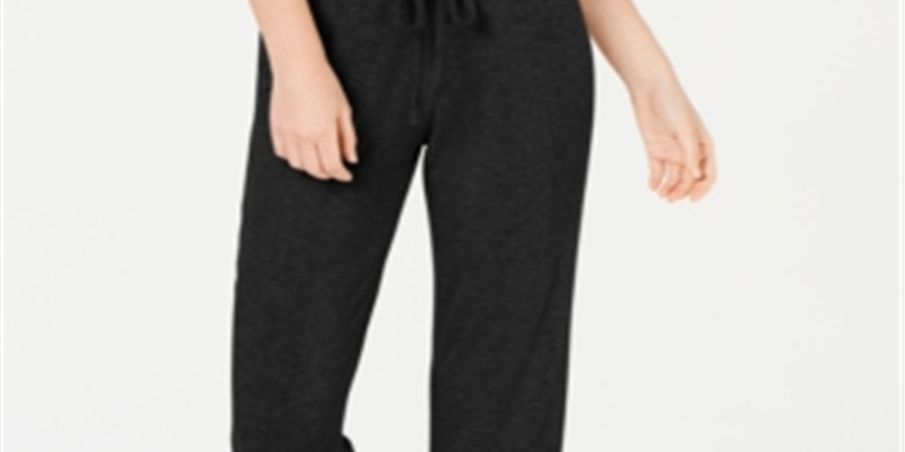 Alfani Women's Ultra Soft Ribbed Knit Pajama Pants Black Size X-Small