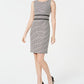 Kasper Geo-Print Contrast-Trim Dress Grey Size 14