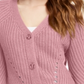 Pink Rose Junior's Eyelet Cardigan Sweater Pink Size Large