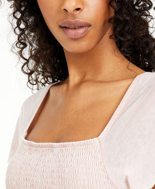 Rewash Junior's Smocked High Low Top Pink Size X-Large