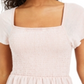 Rewash Junior's Smocked High Low Top Pink Size X-Large