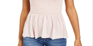 Rewash Junior's Smocked High Low Top Pink Size X-Large