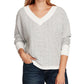 Vince Camuto Women's Ribbed V Neck Sweater White Size X-Large