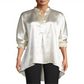 Anne Klein Women's Satin Hi Low Tunic Top Gold Size M