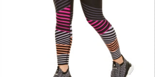 Calvin Klein Women's Performance Striped High Waist Leggings Black Size M