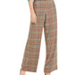 INC International Concepts Women's Belted Plaid Wide Leg Pants Green Size 4