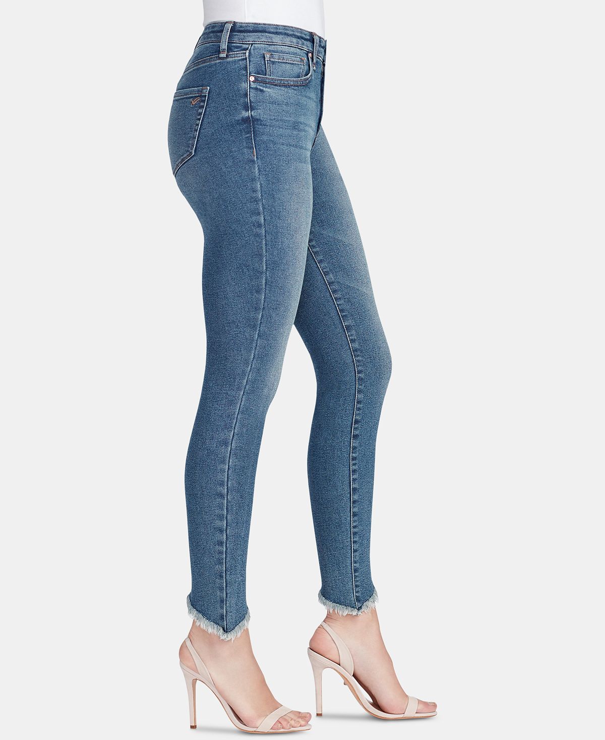William Rast Womens Juniors Skinny Jeans Denim Asymmetric Blue Size 25