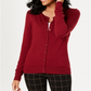 Charter Club Women's Long Sleeve Button Front Cardigan Red Size XS
