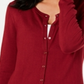 Charter Club Women's Long Sleeve Button Front Cardigan Red Size XS