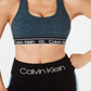 Calvin Klein Women's Strappy Keyhole BackPerformance Sports Bra Green Size Large