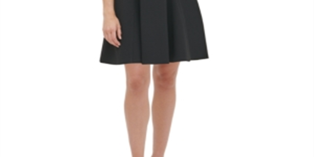 Tommy Hilfiger Women's Matte Metallic Fit Flare Dress Black Size 12