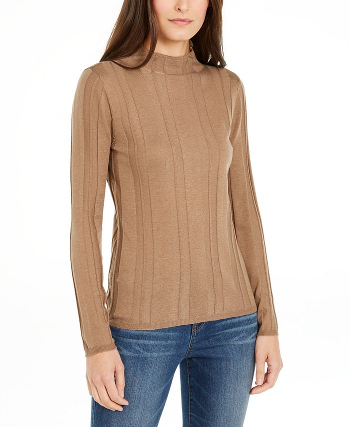 INC International Concepts Women's Solid Turtleneck Sweater New Brown  Size X-Small