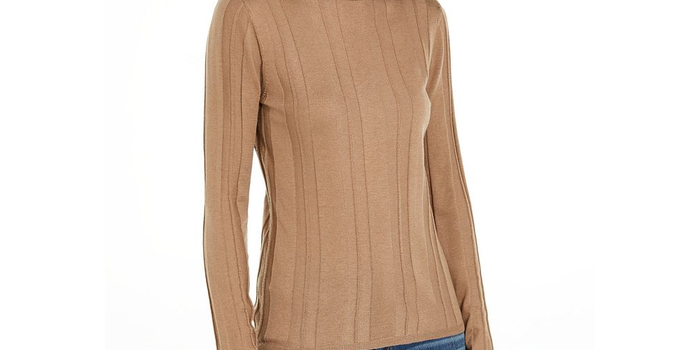 INC International Concepts Women's Solid Turtleneck Sweater New Brown  Size X-Small