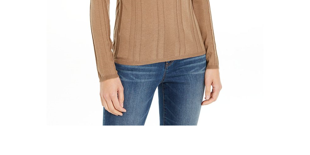 INC International Concepts Women's Solid Turtleneck Sweater New Brown  Size X-Small