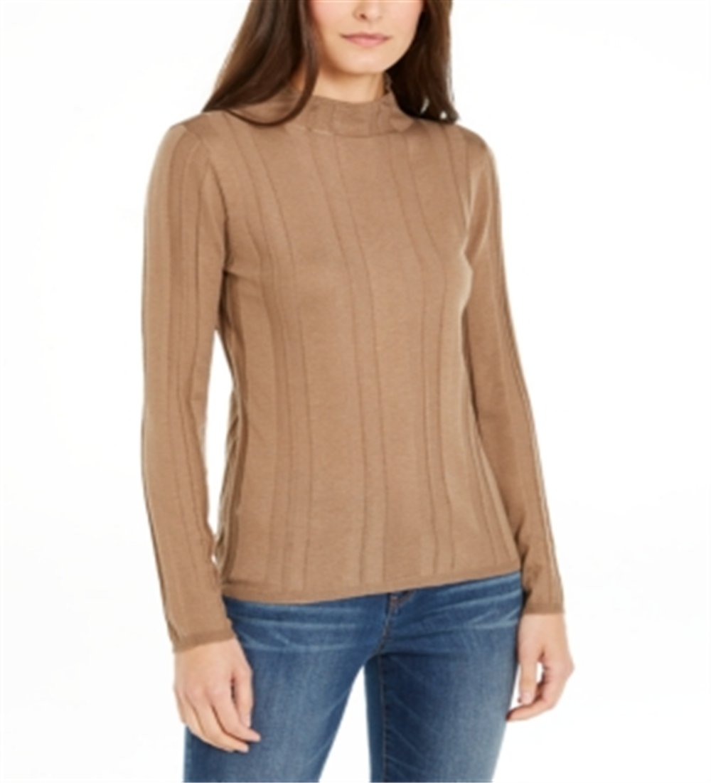 INC International Concepts Women's Solid Turtleneck Sweater New Brown  Size X-Small