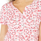 Karen Scott Women's Printed Henley Top Pink Size Medium