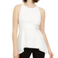 Adrianna Papell Women's Tie-Back Peplum Top White Size 18