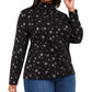 Karen Scott Women's Plus Snowy Glory Printed Mock Neck Top Black Size 0X