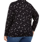 Karen Scott Women's Plus Snowy Glory Printed Mock Neck Top Black Size 0X