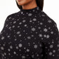 Karen Scott Women's Plus Snowy Glory Printed Mock Neck Top Black Size 0X