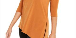 Alfani Women's Asymmetrical Cut Out Top -Brown Size Petite L