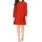 Calvin Klein Women's  Mandarin Collar Above the Knee Shift Dress Red Size 14