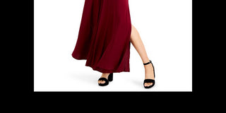 Bar III Women's Peekaboo Cutout Jumpsuit Maroon Size Small