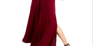 Bar III Women's Peekaboo Cutout Jumpsuit Maroon Size Small