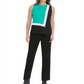 Calvin Klein Women's Colorblock Sleeveless Keyhole Back Top Green Size X-Large