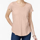 Style & Co Women's Cotton T-Shirt Pink Size XX-Large