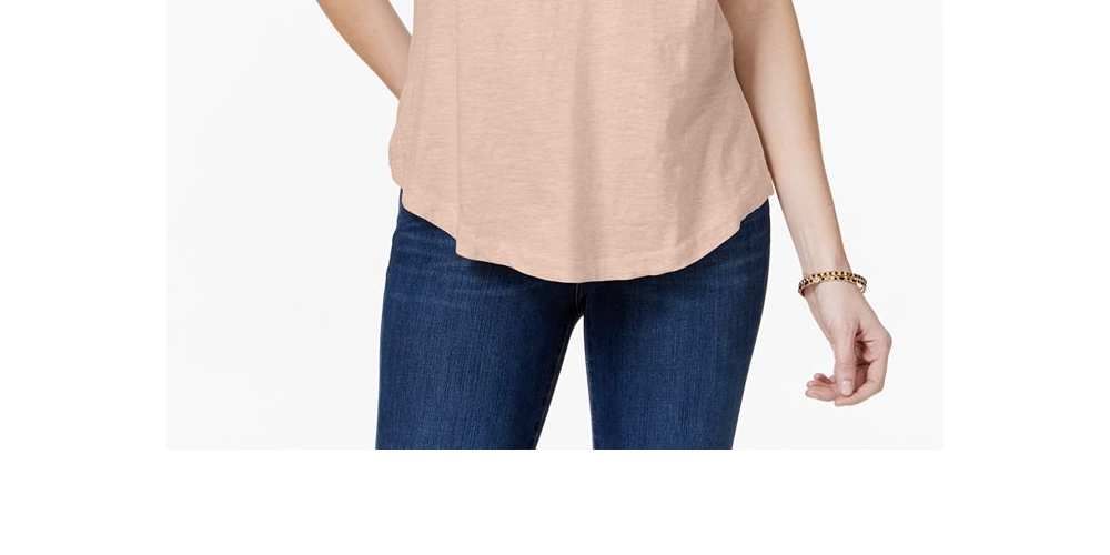 Style & Co Women's Cotton T-Shirt Pink Size XX-Large
