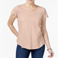 Style & Co Women's Cotton T-Shirt Pink Size XX-Large