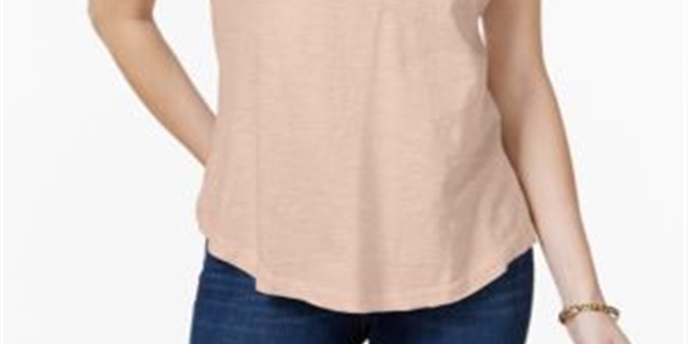 Style & Co Women's Cotton T-Shirt Pink Size XX-Large