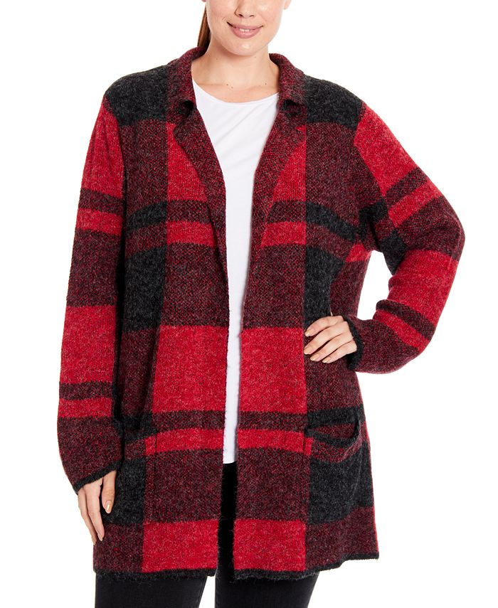 Joseph Women's Plaid Coat Red Size 1X