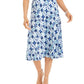 JM Collection Printed MIDI Skirt  Blue Size S