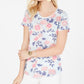 Style & Co Women's Cotton Floral Print Top Blue Size Large