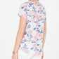 Style & Co Women's Cotton Floral Print Top Blue Size Large