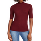 Maison Jules Women's Ribbed Mock Neck Top Red Size L