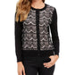 Charter Club Women's Lace Sequin Button Sweater -Black Size XX-Large