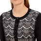 Charter Club Women's Lace Sequin Button Sweater -Black Size XX-Large