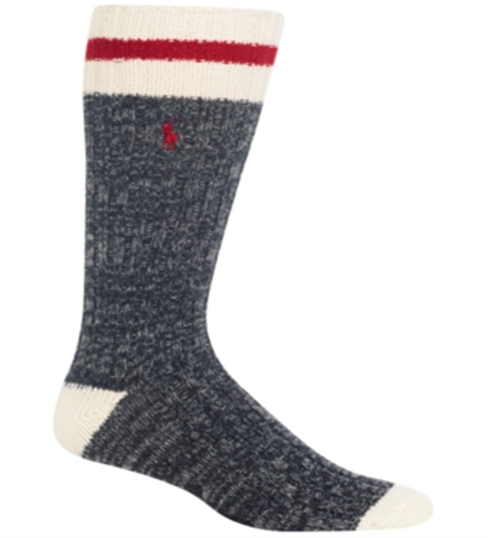 Polo Ralph Lauren Men's Big & Tall Monkey Boot Socks White Size 2X1