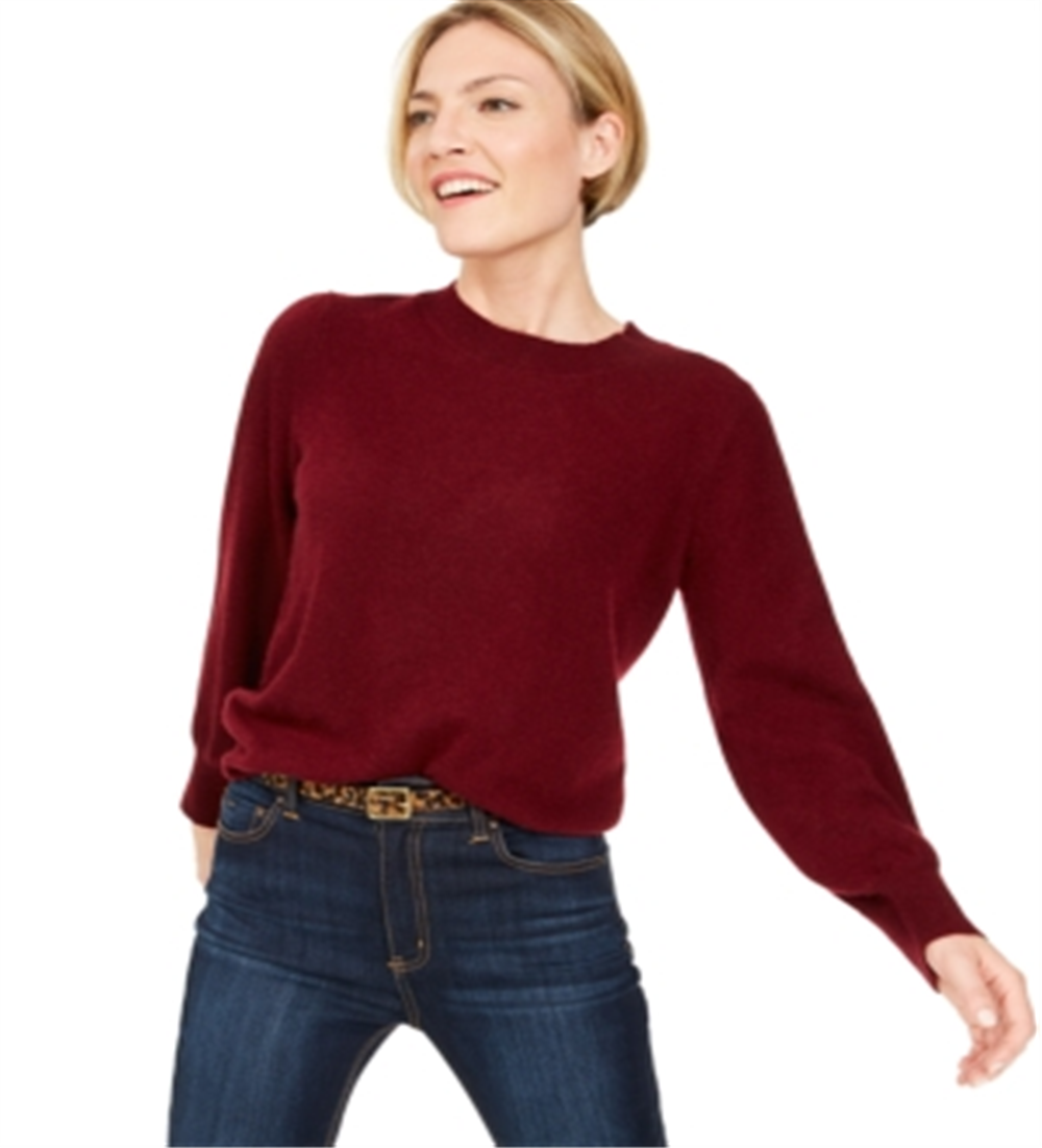 Charter Club Women's Long Sleeve Jewel Neck Sweater Red Size Petite S