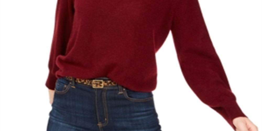 Charter Club Women's Long Sleeve Jewel Neck Sweater Red Size Petite S