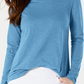 Style & Co Long-Sleeve Crewneck Top - Rich Truffle Blue Size 2XL