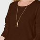 Style & Co Long-Sleeve Crewneck Top - Rich Truffle Blue Size 2XL