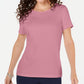 Karen Scott Solid T-Shirt - Pink Size S