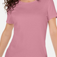 Karen Scott Solid T-Shirt - Pink Size S