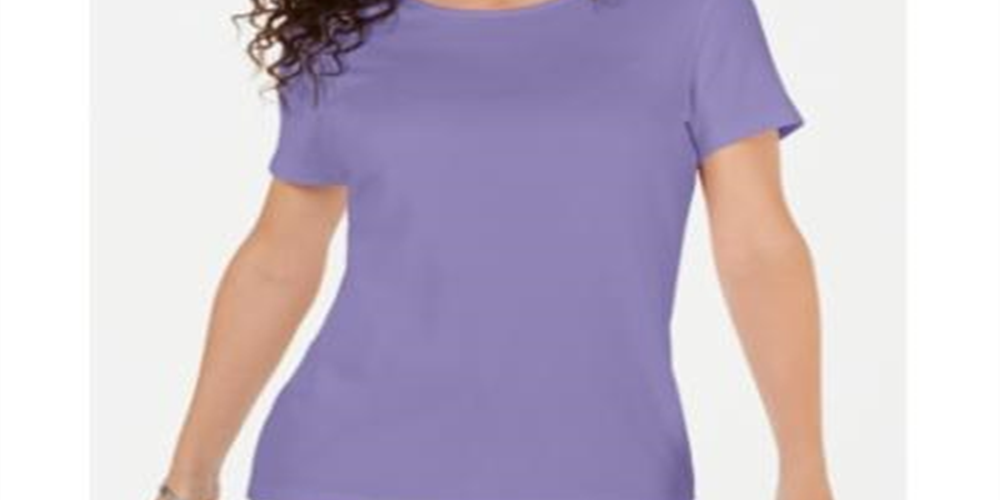 Karen Scott Solid T-Shirt - Pink Size S