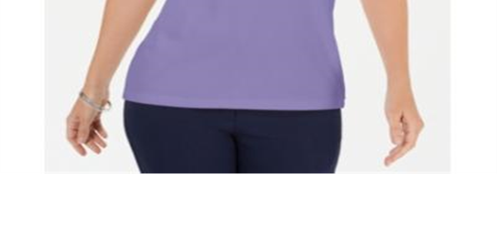 Karen Scott Solid T-Shirt - Pink Size S