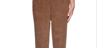 Alfred Dunner Women's Dress Pants WALNUT - Walnut Faux Suede Pants - Plus Brown Size 16P
